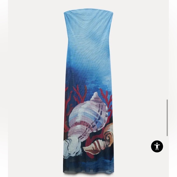 Zara Printed Tulle Dress - Picture 4 of 8